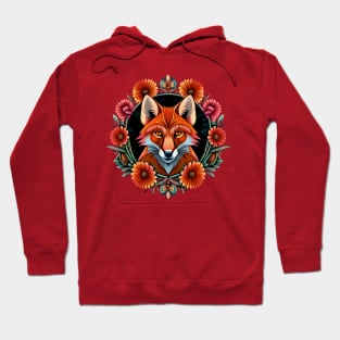 Fox and flowers tattoo style 3 Hoodie